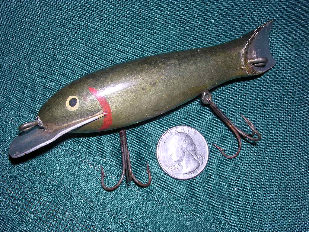 Hand carved folk art wooden fishing lures